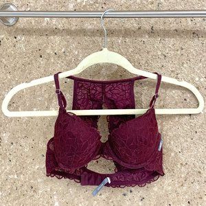 Aerie Maroon Lace Racerback Bra